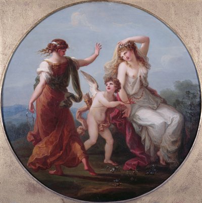 プルーデンスを征服する愛 作： Angelica Kauffmann